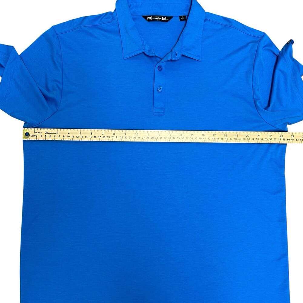 Travis Mathew Polo Shirt Men’s Size XL Solid Blue Golf Casual Performance - Picture 5 of 14